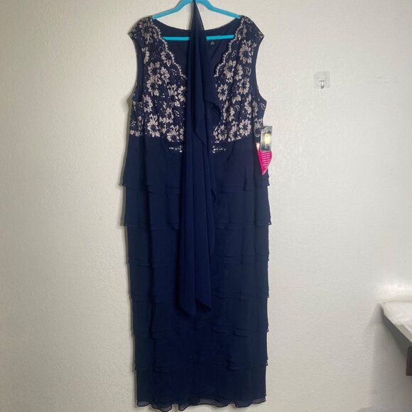 NWT $180 Jessica Howard Beaded Maxi Dress Womens 24W Wedding Formal Holiday NYE - Picture 13 of 16